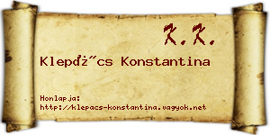 Klepács Konstantina névjegykártya